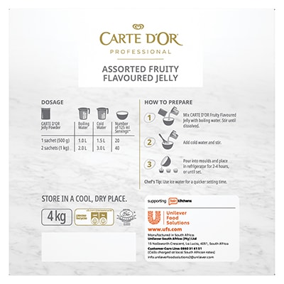 CARTE D'OR Assorted Jelly - Carte D’Or Jelly is quick to make, comes in a variety of colourful fruity flavours and sets every time.* *Follow on pack recipe